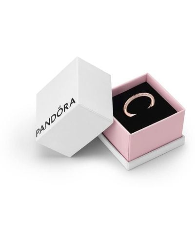 PANDORA Me 14k Rose Gold-plated Pavé Ring With Cubic Zirconia - Pink