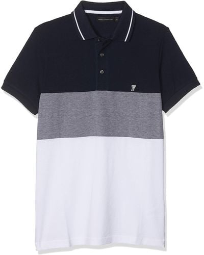 French Connection Summer Colourful Ombre Pique Polo Shirt - Blue