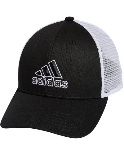adidas Mesh Back Structured Low Crown Snapback Adjustable Fit Cap - Nero