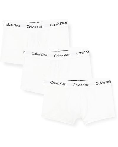 Calvin Klein Confezione 3 boxer uomo CK articolo U2664G LOW RISE TRUNKS - Bianco