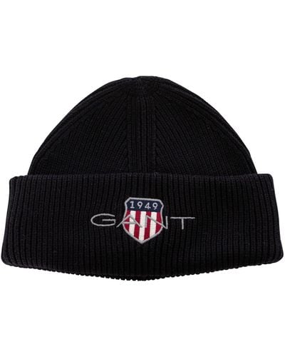 GANT Archive Shield Cotton Beanie Hat - Black