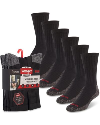 Wrangler Black Work Socks 6 Pack