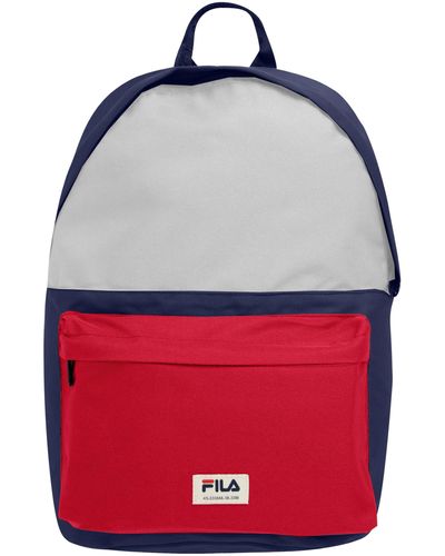 Fila Boma Badge-Zaino S'cool Two-Medieval Blue-Bright White-True Red-Onsize - Rosso