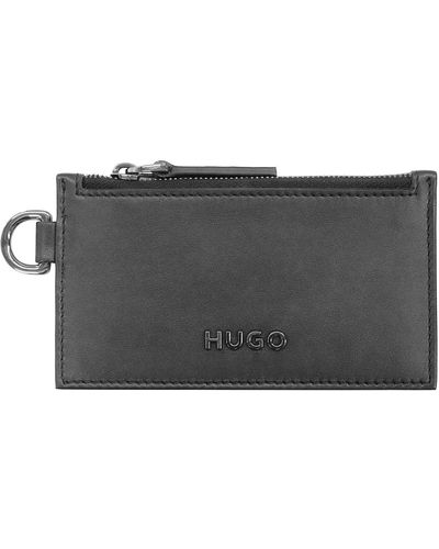 HUGO Myles_Card hold Zip Card Holder - Schwarz