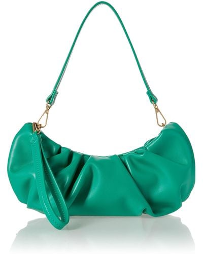 The Drop Ulla Ruched Convertible Clutch - Green