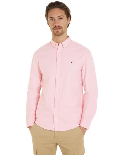 Tommy Hilfiger Camicia Uomo Regular Oxford Shirt Camicia Casual - Rosa