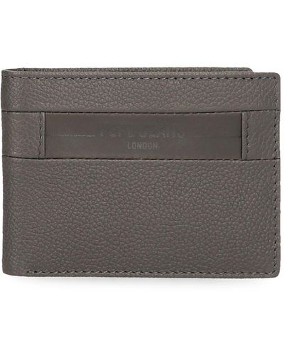 Pepe Jeans Checkbox Horizontal Wallet With Purse Grey 11.5 X 8 X 1 Cm Leather