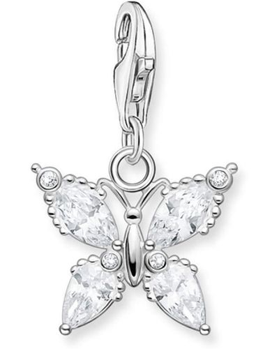 Thomas Sabo 051-14 - Ciondolo da donna in argento Sterling 925 con ciondolo a forma di farfalla e pietre - Bianco