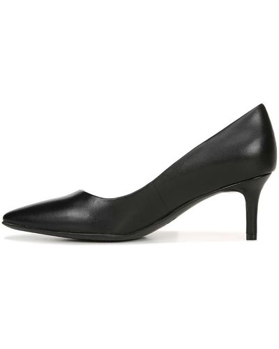 Naturalizer S Everly Pointed Toe Low Heel Stiletto Pump,black Leather,7