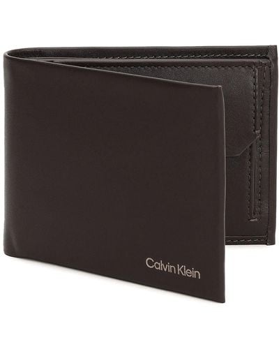 Calvin Klein Ck Beknopte Bifold 5cc W/coin L Portefeuilles - Zwart