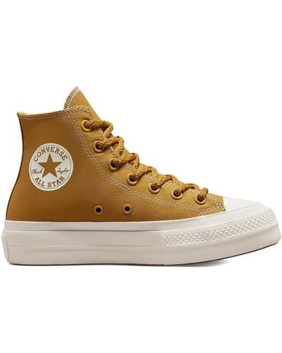 Converse Chuck Taylor All Star LIFT PLATFORM Sneaker gialla da Donna A04363C - Mehrfarbig