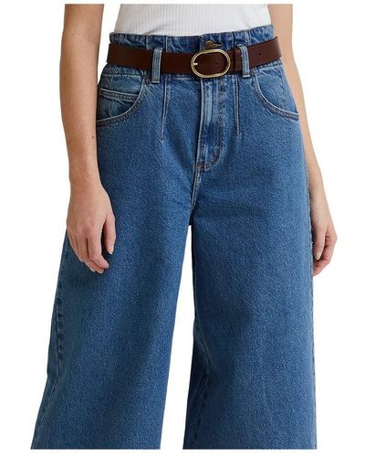 Lee Jeans Wide Leather Belt - Blau
