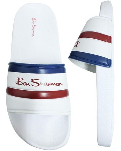 Ben Sherman S Sidney Pool Slides Sandals - White