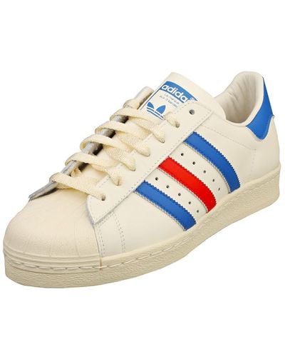 adidas Superstar 82 Mens Fashion Trainers In White Blue Red - 9.5 Uk
