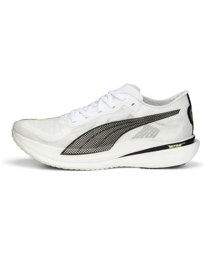  Puma Mens Deviate Nitro 2 Run 75 Running Shoe, Black-Fast  Yellow-Light Mint, 7 UK