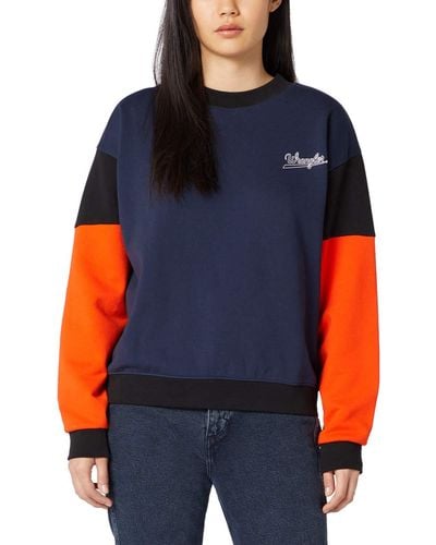 Wrangler Sweatshirt Colorblock Navy Medium - Blue