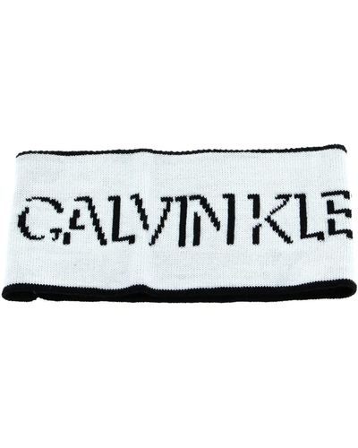 Calvin Klein Shadow Logo Headband Bright White - Schwarz