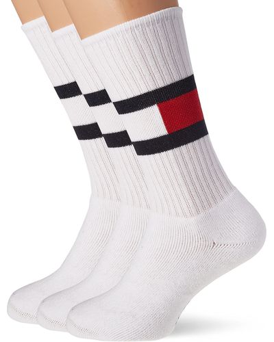 Tommy Hilfiger Flag Sock 3 Pack Ecom - White