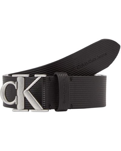 Calvin Klein Belt Round Mono 3.5 Cm Leather - Black