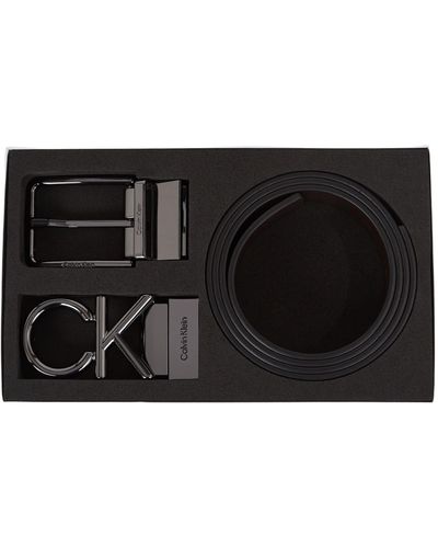 Calvin Klein Hombre Set de regalo de cinturón con dos hebillas - Negro