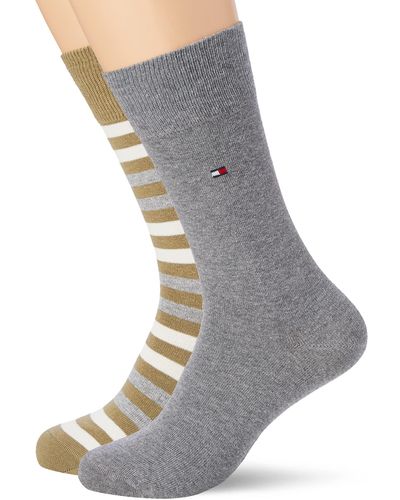 Tommy Hilfiger Duo Stripe Classic Sock Voor - Grijs
