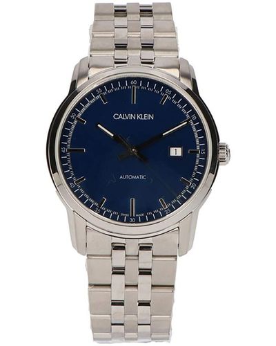 Calvin Klein Analog Automatik Uhr mit Edelstahl Armband K5S3414N - Blau