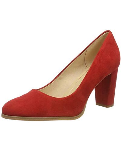 Clarks Kaylin Cara Closed Toe Heels - Red