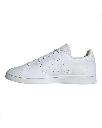 adidas Women's Advantage Sneaker, White/White/Bliss