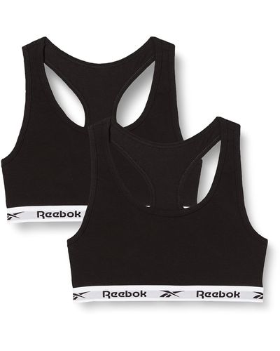 Reebok S Crop Top Frankie Black/White Elastic T-Shirt - Nero