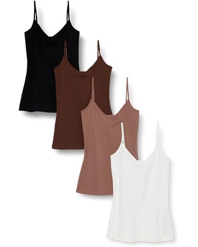 Amazon Essentials Slim-fit Knit V-neck Layering Cami - Brown