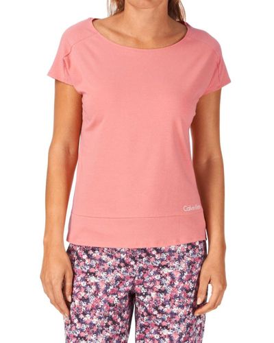 Calvin Klein Onderwear Slaapshirt 0000s1638e / Korte Mouw Pyjama Top - Roze