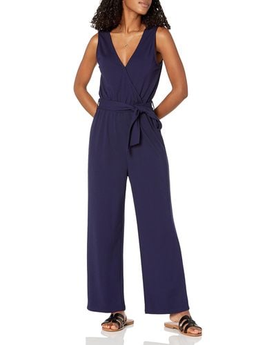 The Drop @caralynmirand Sleeveless Wrap-jumpsuit - Blue