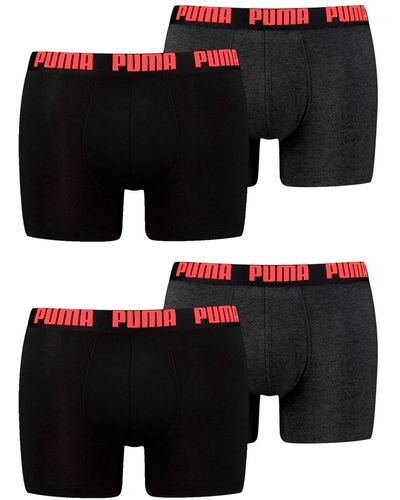 PUMA Boxershorts Unterhosen 4er Pack - Schwarz