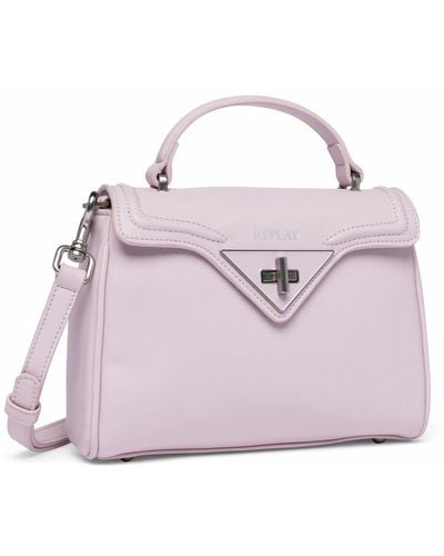 Replay Women's Handbag Made Of Faux Leather - Pink