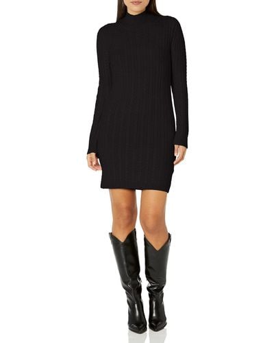French Connection Katrin Cable Long Sleeve Dress - Black