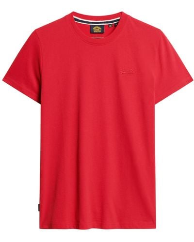 Superdry Essential T-Shirt aus Bio-Baumwolle mit Logo Rouge Rot XXXL