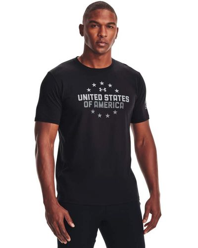 Under Armour Freedom Usa Chest T-shirt Shirt - Black