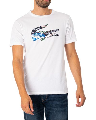 Lacoste TH1801 sportliches Langarm-T-Shirt - Weiß