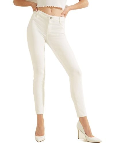 Guess Jeans skinny elasticizzati da donna a vita medio alta - Bianco