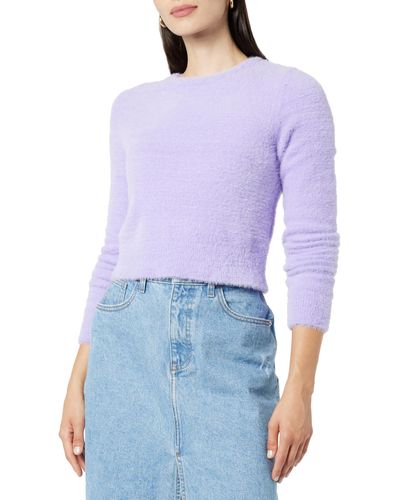 The Drop Juliana Cropped Eyelash Sweater Digital Lavender - Purple