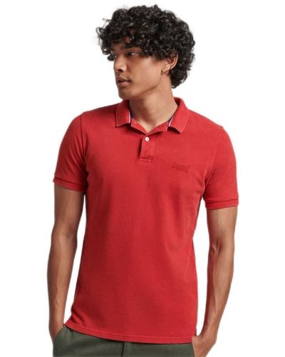 Superdry Vint Destroy Polo M1110345A Varsity Red M Hombre - Rojo