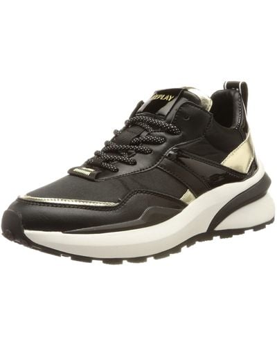 Replay Athena Satin Sneaker - Schwarz