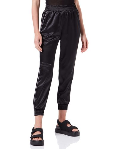 Love Moschino Jogger In Stretch Satin Casual Trousers - Black