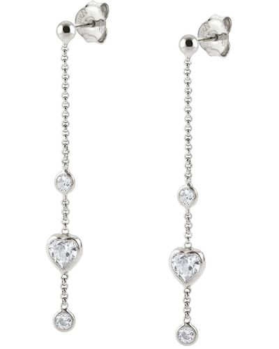 Nomination Earrings Bella Collection In 925 Sterling Silver And Cubic Zirconia. Heart - White