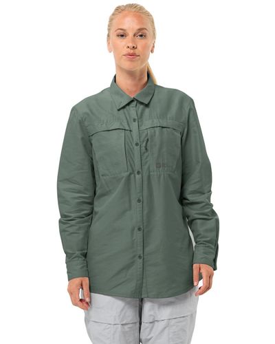 Jack Wolfskin Barrier L/S Shirt W cool Grey M - Grün