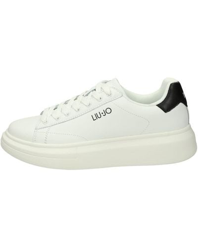 Liu Jo Sneakers Uomo Liu-Jo 7B4027PX474 in Pelle White/Black Modello Casual. Una Calzatura Comoda Adatta per Tutte Le Occasioni. - Bianco