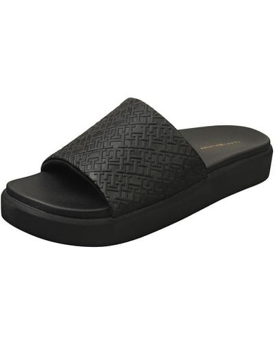 Tommy Hilfiger Th Platform Pool Slide Shoes Black Slippers 38
