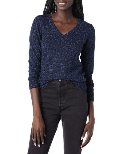 Amazon Essentials Lightweight V-Neck Sweater Pull - Bleu