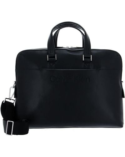Calvin Klein Set Laptop Bag W/pckt Computer - Black