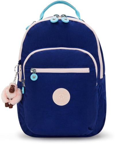 Kipling Seoul Petit sac à dos pour femme avec bretelles rembourrées et housse pour tablette - Bleu